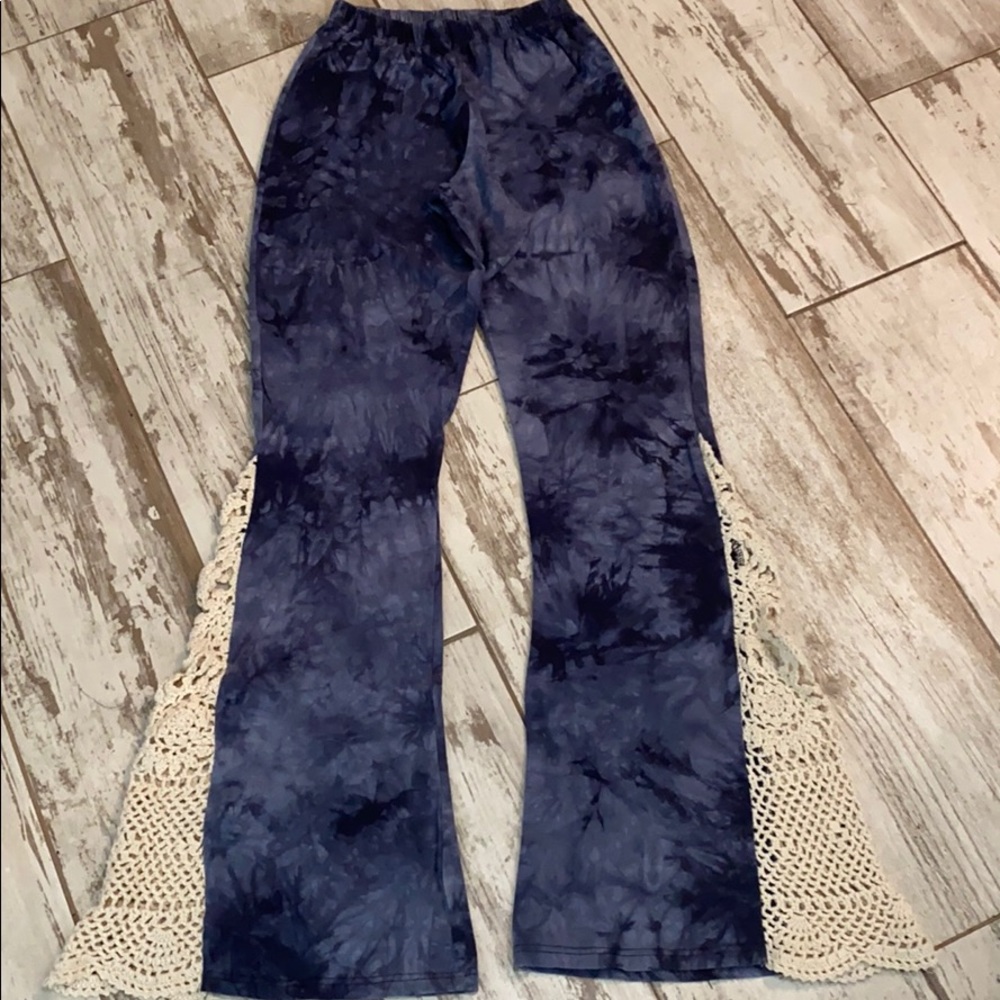Judith March Tie Dye Crochet Bell Bottoms
